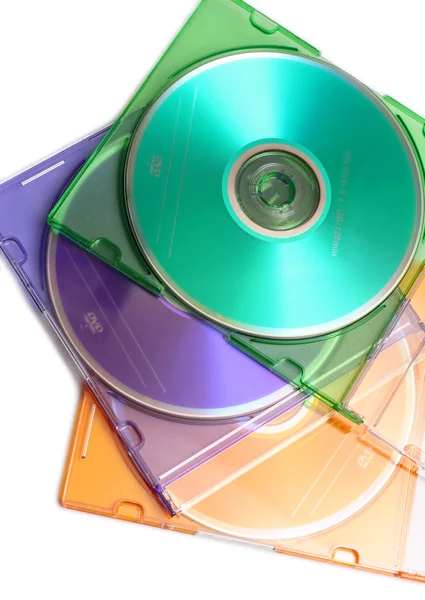 彩色的 dvd 光碟 — 图库照片