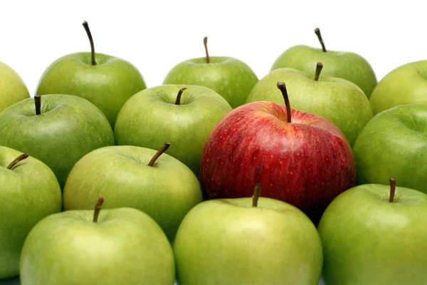 Verschiedene Konzepte mit Äpfeln Stockbild
