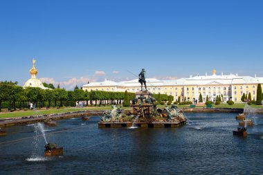 Neptune fountain in petergof clipart