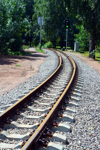 Narrow-gauge curve railway — Stock Photo, Image
