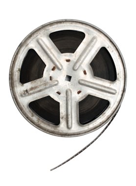 Old movie film on metal reel clipart