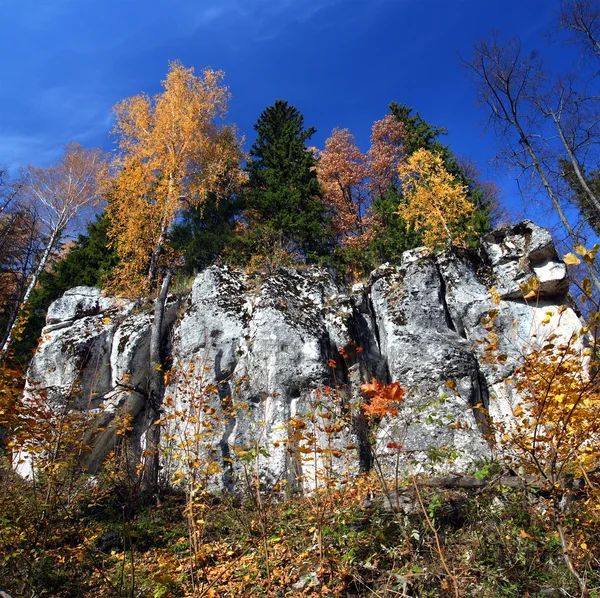 岩のある秋の風景 — ストック写真