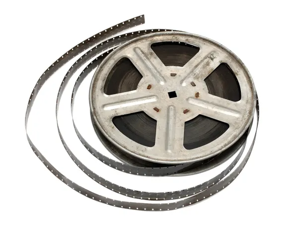 Old movie film on metal reel — Stock Photo, Image