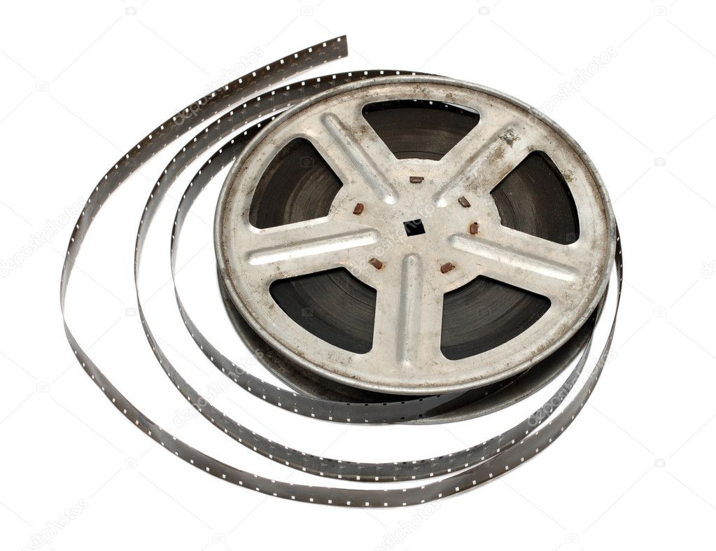 Old movie film on metal reel — Stock Photo © Kokhanchikov