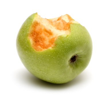 Green bitten apple clipart