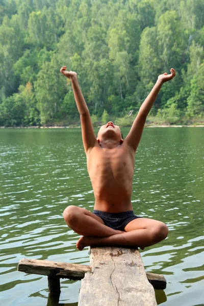 stock image Meditation asian boy