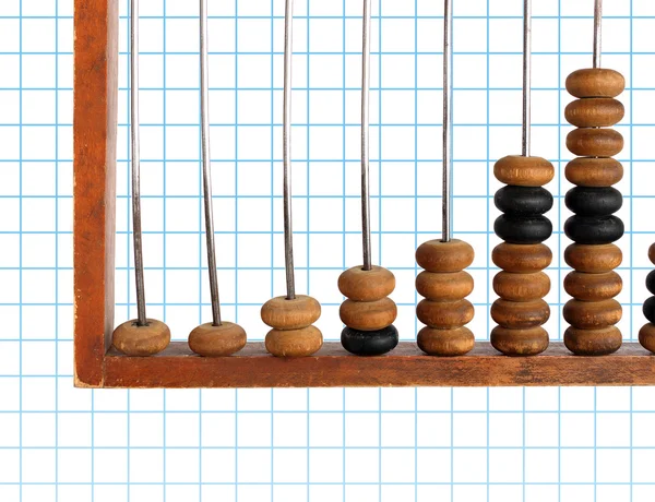 Diagram op oude abacus verhogen — Stockfoto