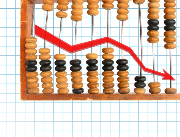 Decrease diagram on abacus — Stock Photo, Image