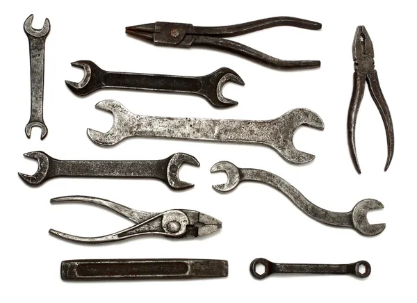 Conjunto de velhas ferramentas sujas — Fotografia de Stock