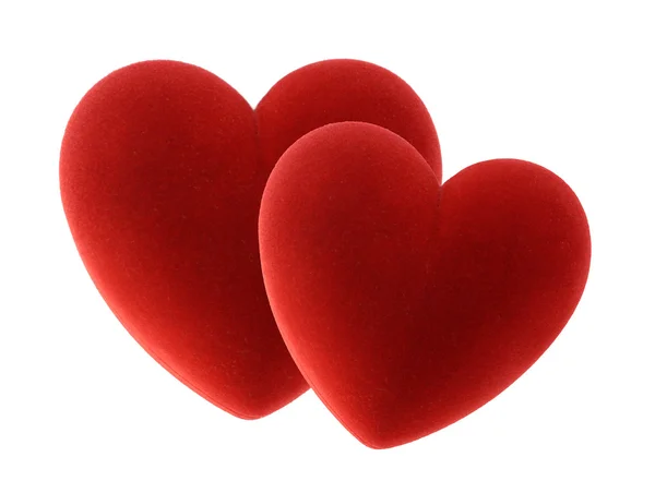 赤いベルベットの心カップル — ストック写真