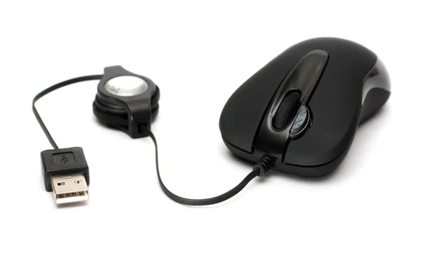 stock image Black small portable mouse