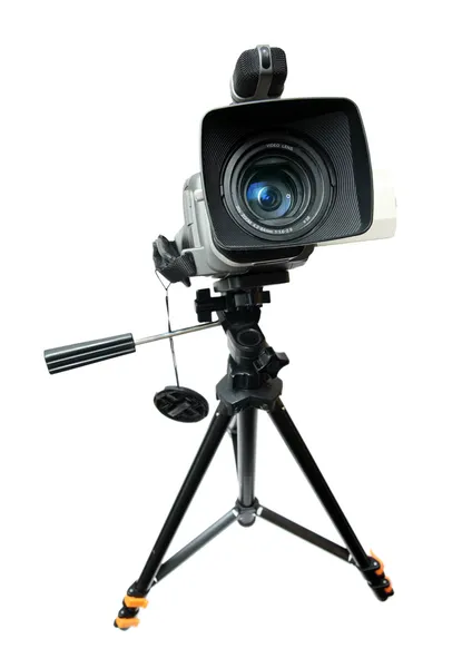 Video camera op statief — Stockfoto