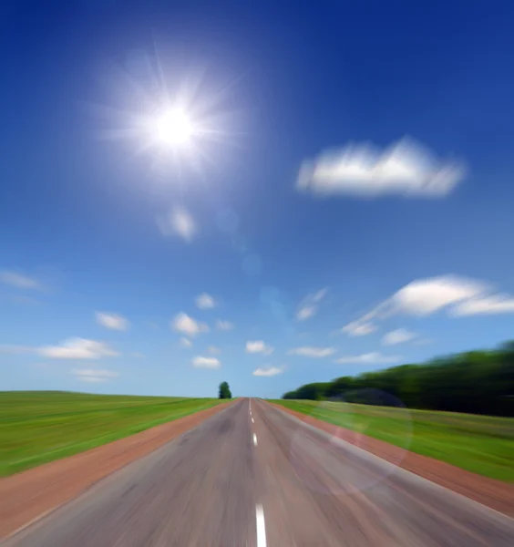 Hoge snelheid weg naar zon — Stockfoto