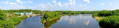 The panoramic view with Desna river clipart