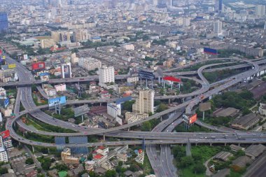 Aerial view of Bangkok city clipart