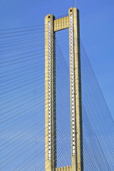 stock image Tower of South Bridge in Kyiv,