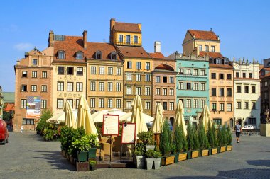 Colourful buildings in Warsaw clipart
