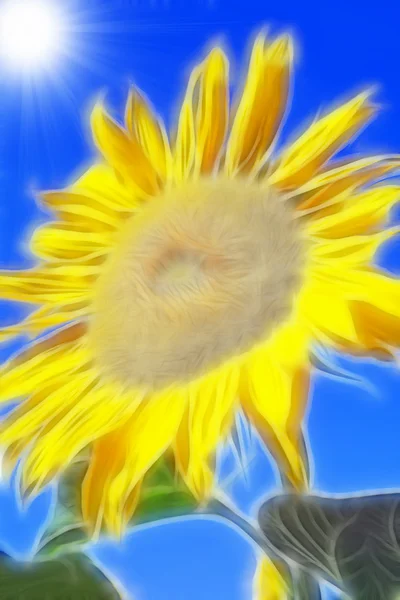 Fractal image of sunflower — Stock Photo, Image
