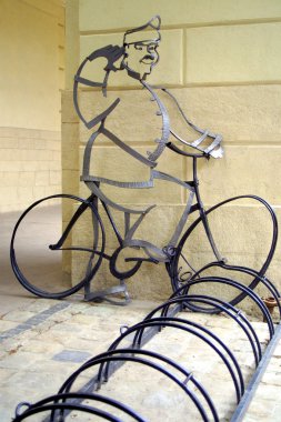 Bicycle parking and Schweik monument clipart