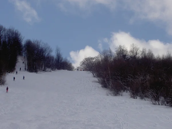 冬季滑雪轨道 — 图库照片