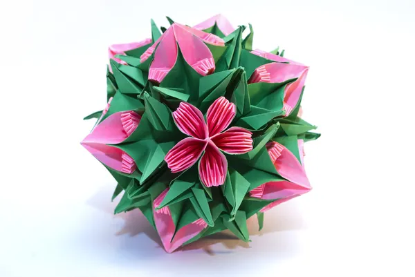 Origami kusudama "Roses and thorns — Stock Photo, Image