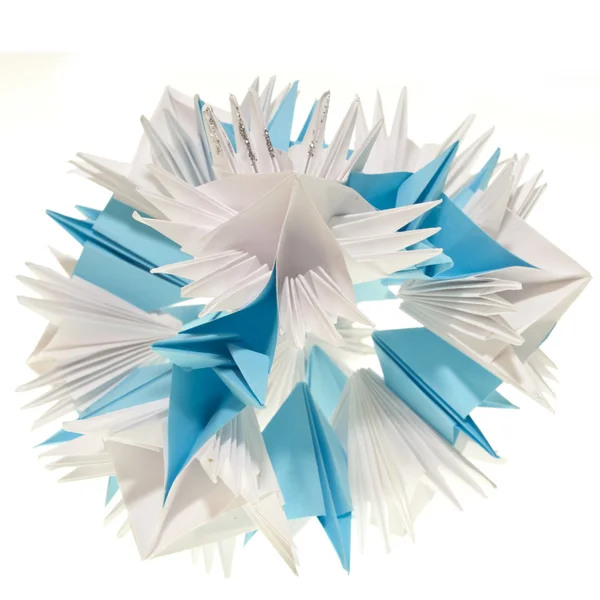 Origami kusudama snowflake — Stock Photo, Image