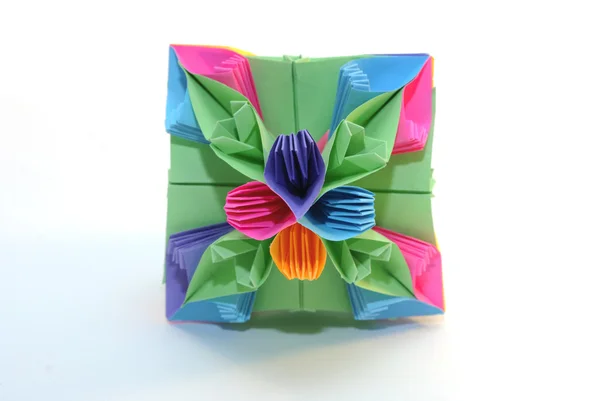 Origami "färgglada kub " — Stockfoto