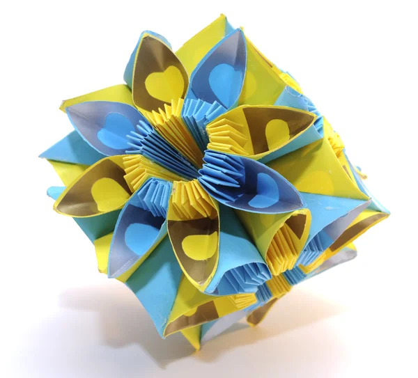 Origami "blau und gelb" — Stockfoto