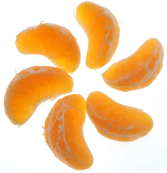 Группы сегментов мандаринов (мандарин) — стоковое фото