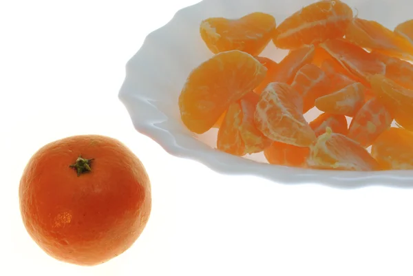 Groepen van segmenten voor een tangerine — Stockfoto