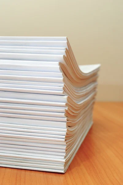 Stack of white journals — Stock Photo, Image