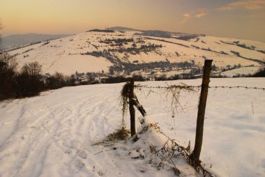 Rural winter landscape clipart