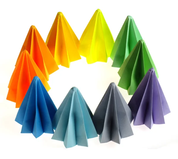 Barevné origami jednotky — Stock fotografie