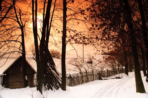 Paisaje rural invierno — Foto de Stock