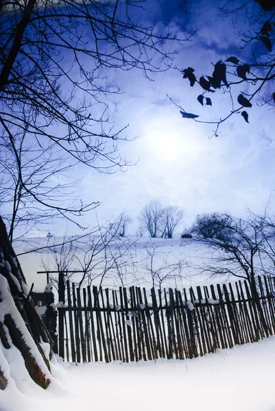 Landsbygdens vinterlandskap — Stockfoto