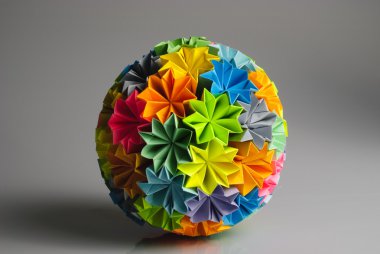 Origami kusudama rainbow clipart