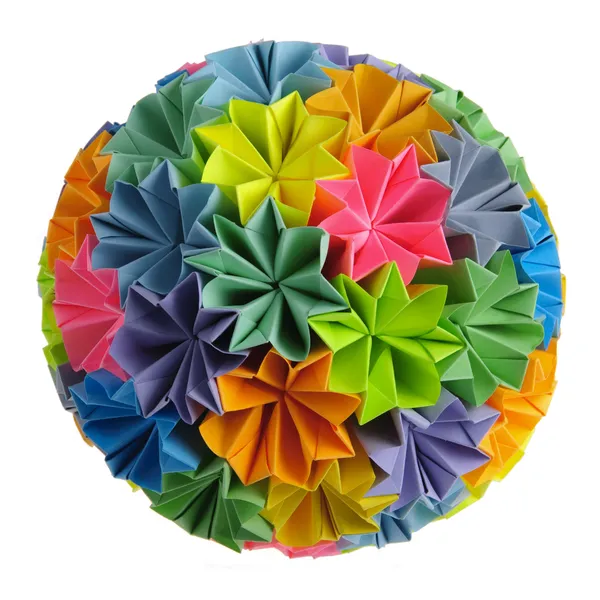 Origami kusudama duha — Stock fotografie