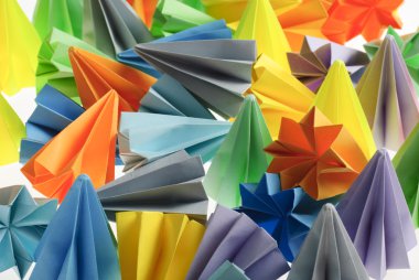 renkli origami birimleri