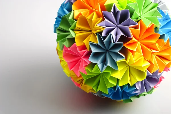 Origami kusudama Regenbogen — Stockfoto