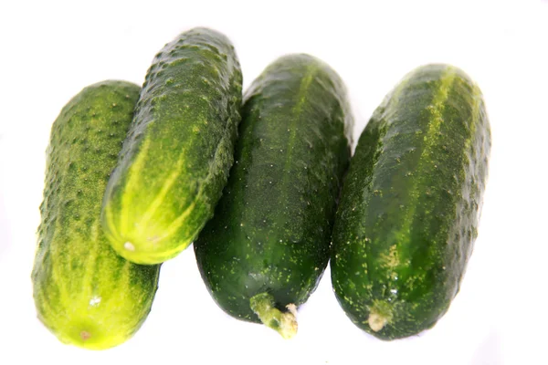 Ripe green cucumbers-natural source of v — Stock Photo, Image