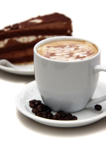 Coffee and chocolate cake — Stock Photo, Image