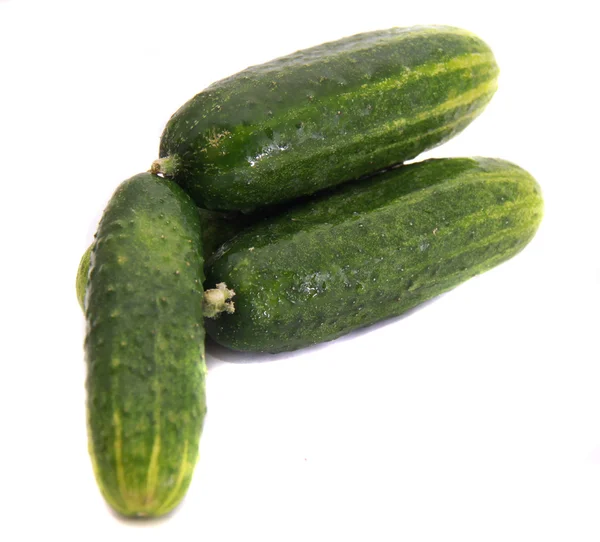 Ripe green cucumbers-natural source of v — Stock Photo, Image