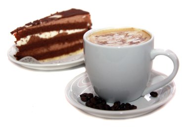 Coffee and chocolate cake clipart