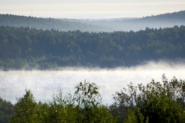 Lago en la niebla — Foto de Stock