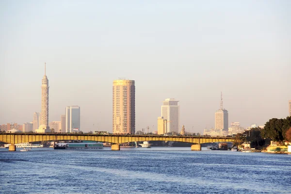 Sunset Cairo from the river Nile bridge — Stock Photo, Image