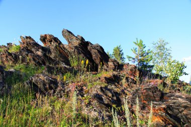 içinde sonbahar manzara. Ural Dağları. Rusya