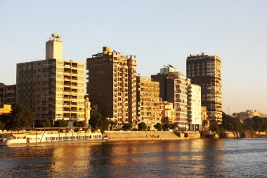 gün batımı Kahire Nil Nehri Köprüsü