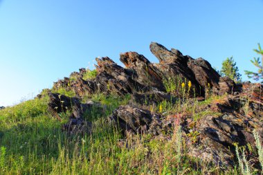 içinde sonbahar manzara. Ural Dağları. Rusya