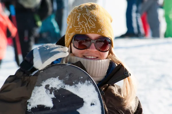 Snowboard lány — Stock Fotó