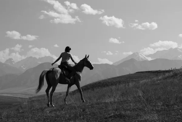 Дівчина верхи на коні — стокове фото